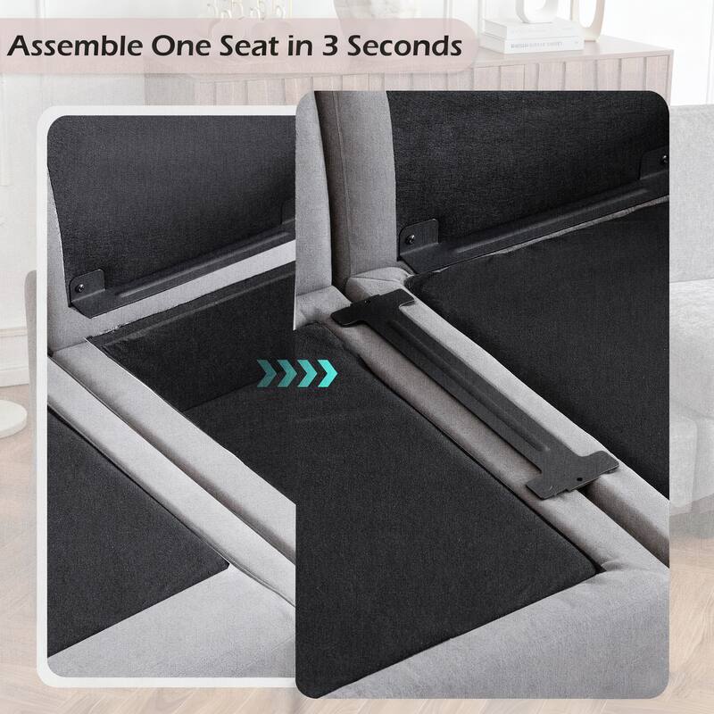 Erommy 6/7-Piece Modular Sectional Sofa – Reversible L-Shaped Couch with Hidden Storage, Space-Saving Living Room Furniture