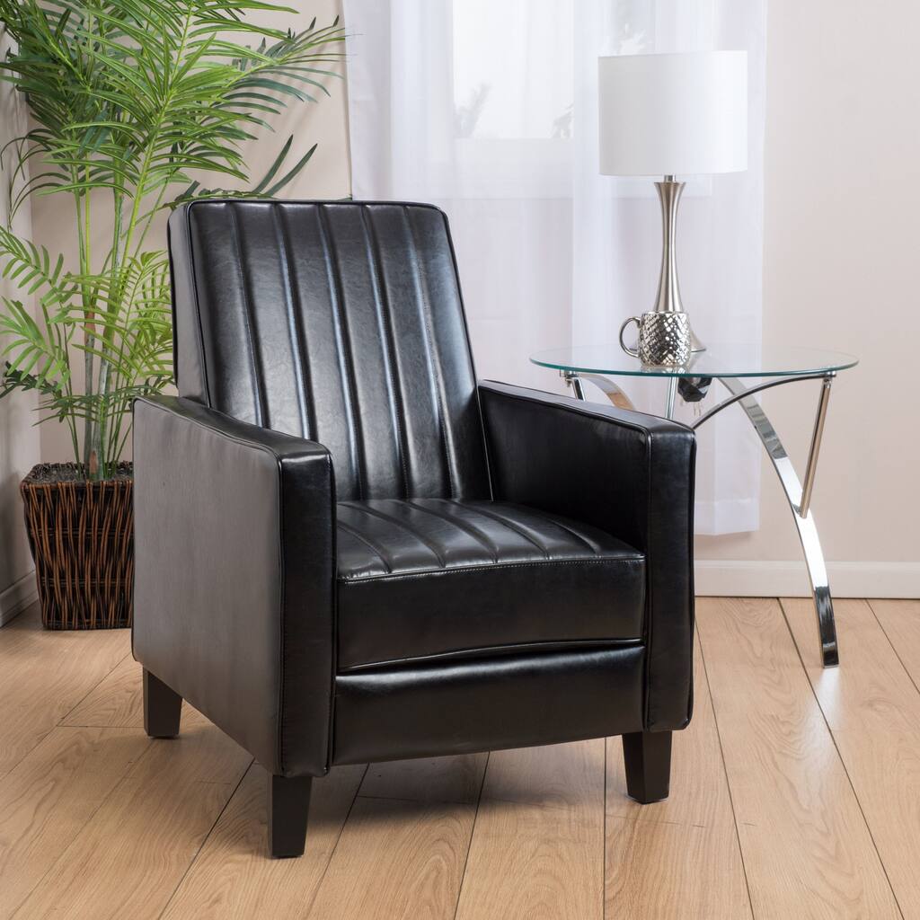 Jameson Channel Bonded Leather Recliner Chair by Christopher Knight Home