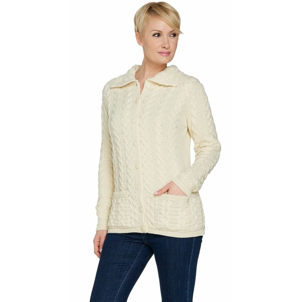 aran craft merino wool cardigan