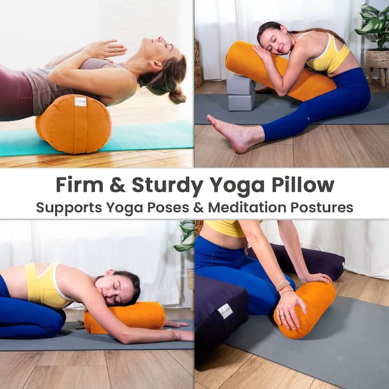 Sol Living Cylindrical Cotton Yoga Bolster