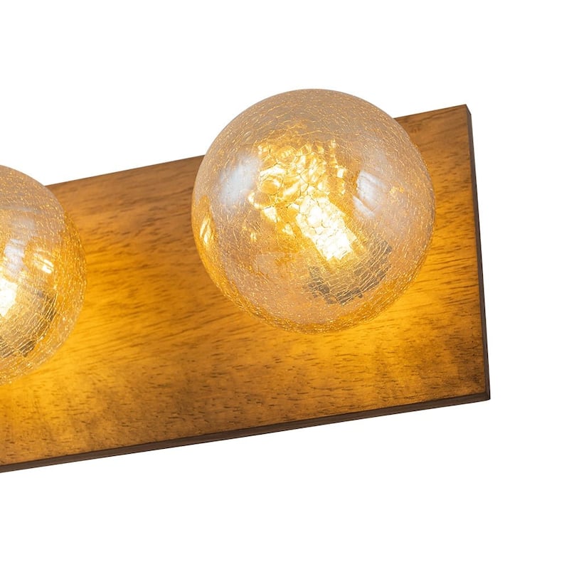Italy Vintage Wood Glass Globe Linear Wall Ceiling Light