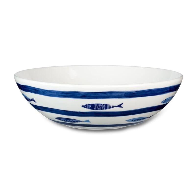 Euro Ceramica Mediterranean Sea Fish 11'' Round Serving Bowl