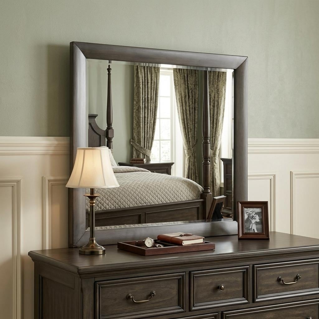 HomeRoots 35" Gray Oak Framed Accent Mirror