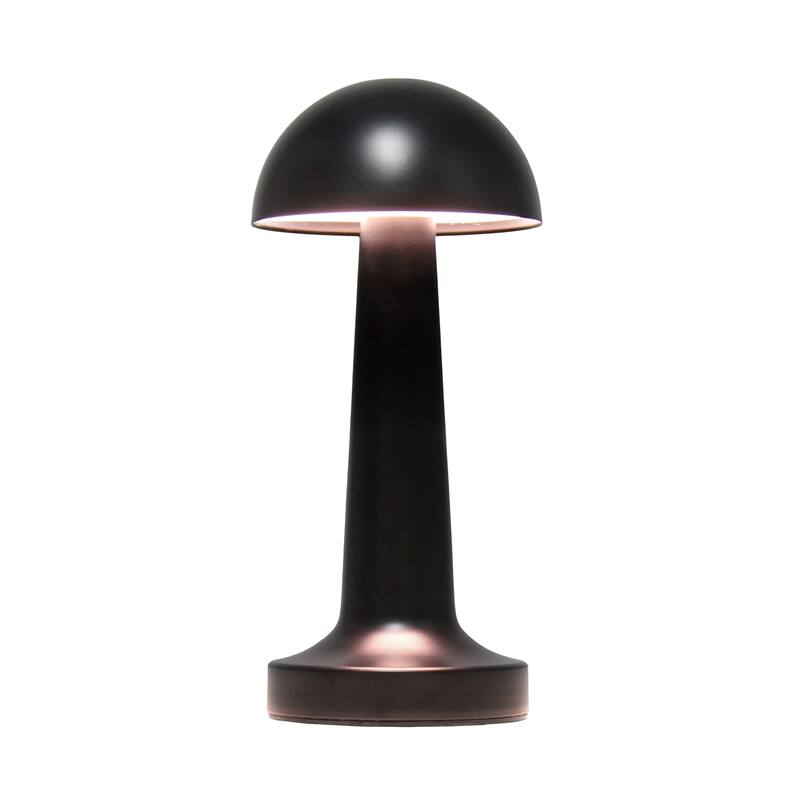 8.88" Touch-Control Mushroom LED Lamp Cordless Rechargeable Table Light with Adjustable Brightness - 4”L x 4”W x 8.88”H
