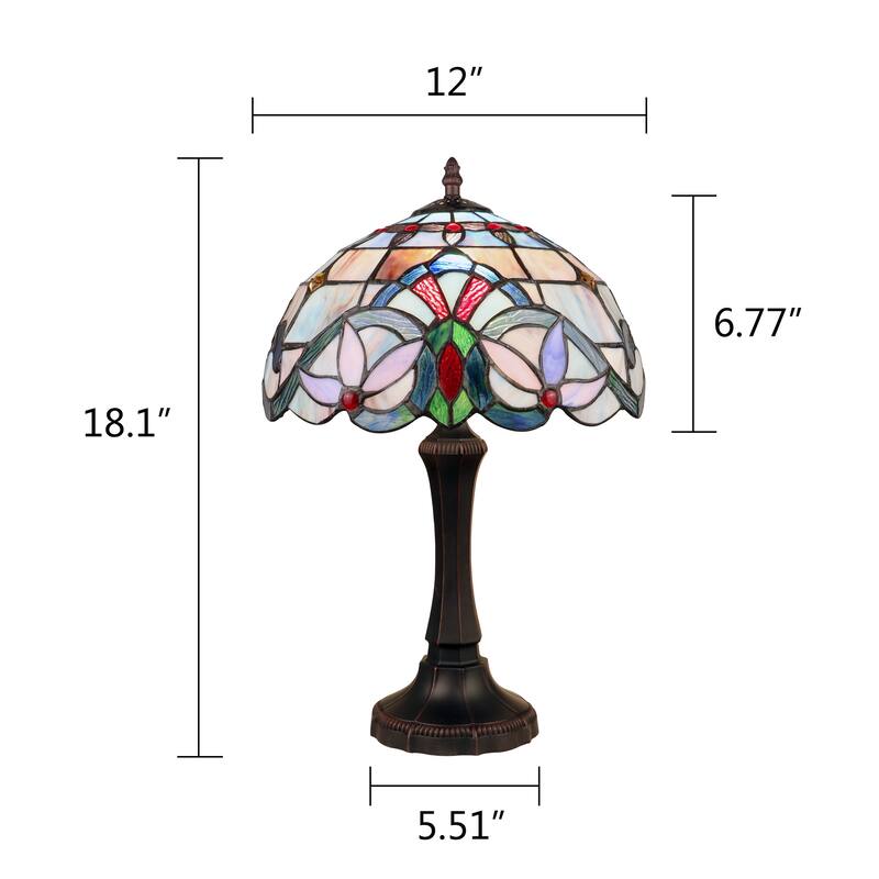 Tiffany Style Victorian Design 1-light Dark Bronze Table Lamp