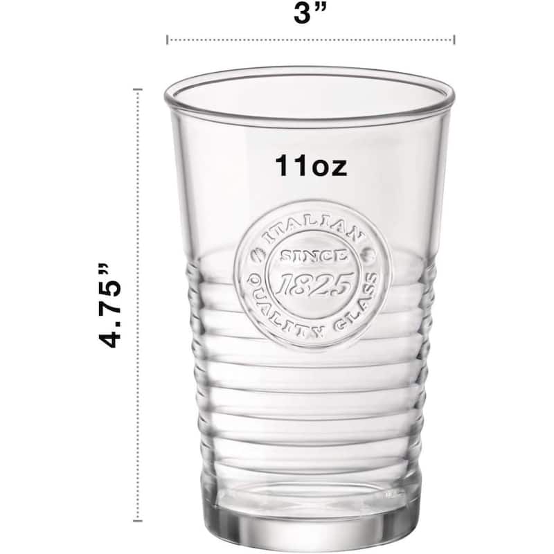 Bormioli Rocco Set of 6 Officina 1825 Water Glasses - 11 oz