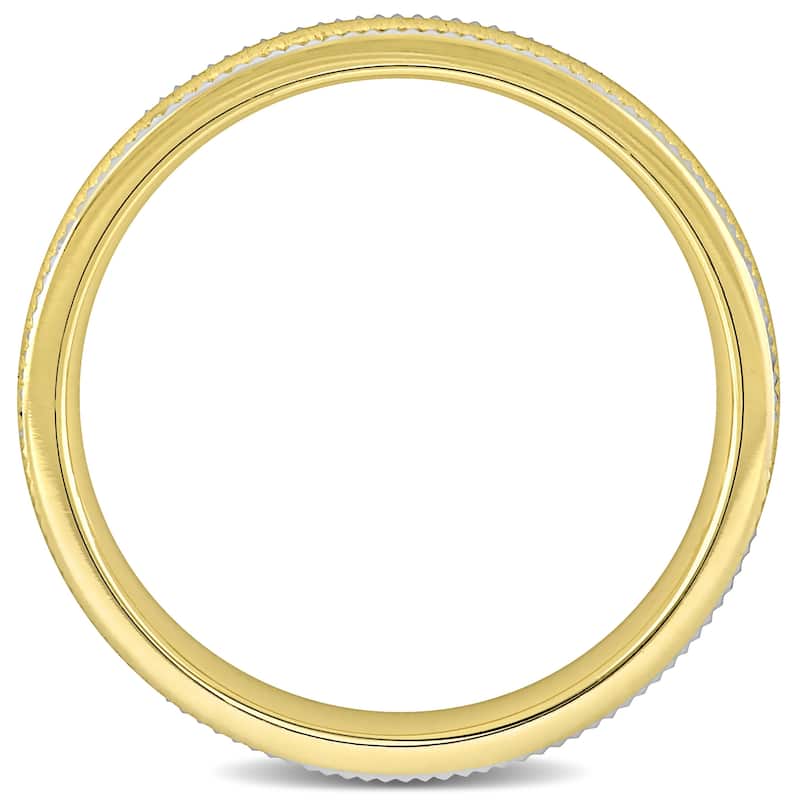 Miadora 4mm Satin Finish Wedding Band in Two-Tone 14k Yellow and White Gold