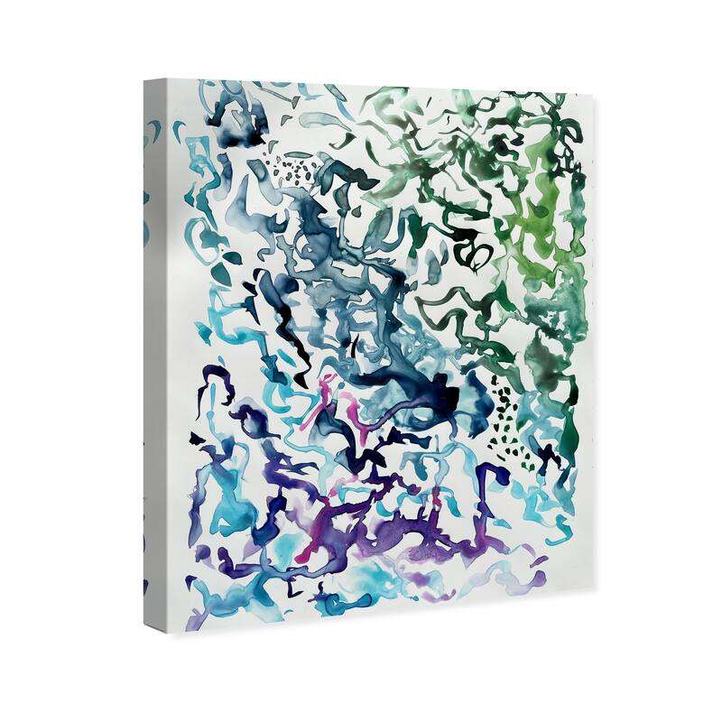 Wynwood Studio Canvas Abstract Ocean Color Flow Blue and Modern & Contemporary Wall Art Canvas Print