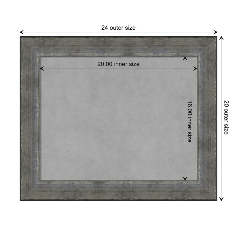 Amanti Art Forged Pewter Framed Magnetic Board - Board Size 20x16