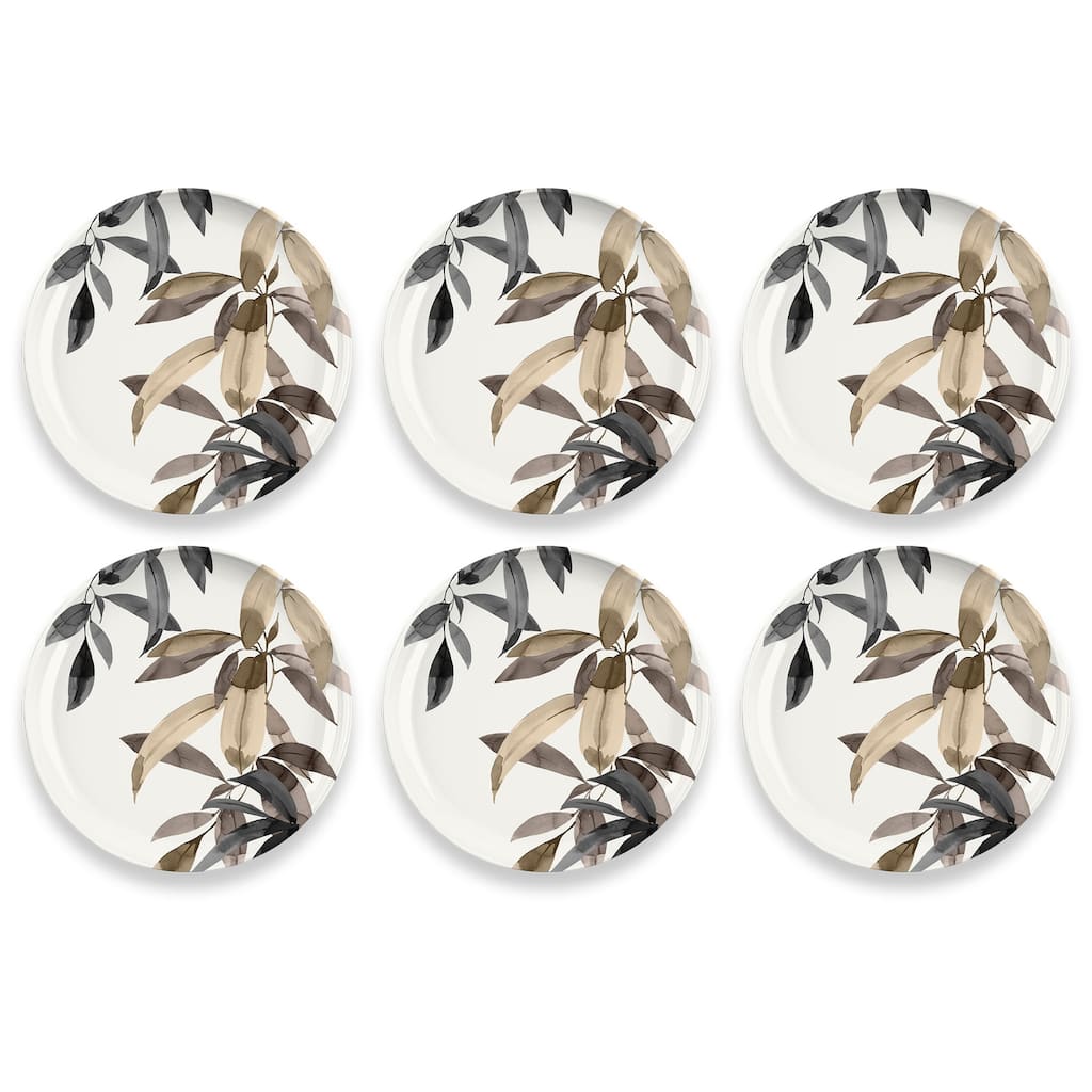 Abode Homewares by TarHong Bali Leaves Dinner Plate, (MERGE) 10.5", Set of 6