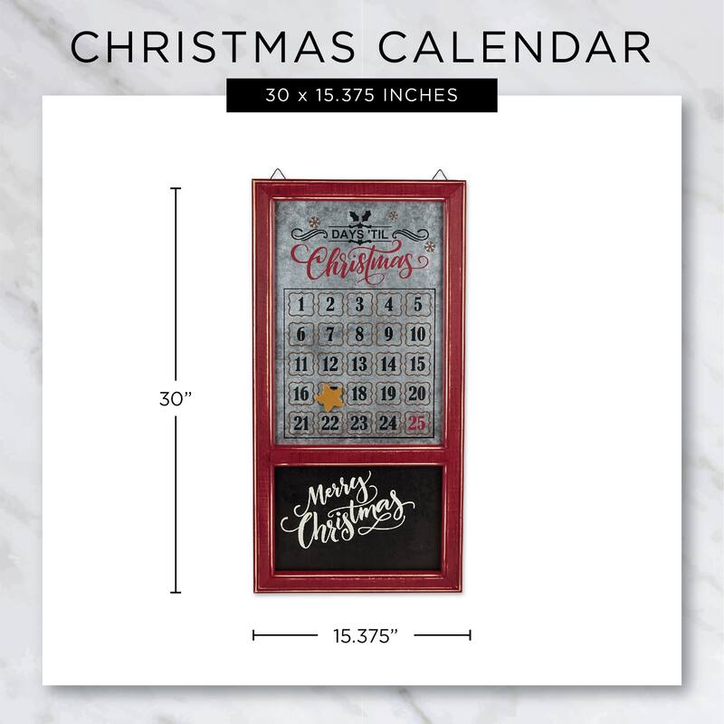 DII Chalkboard And Galvanized Days Til Christmas Calendar - Chalkboard Advent Calendar