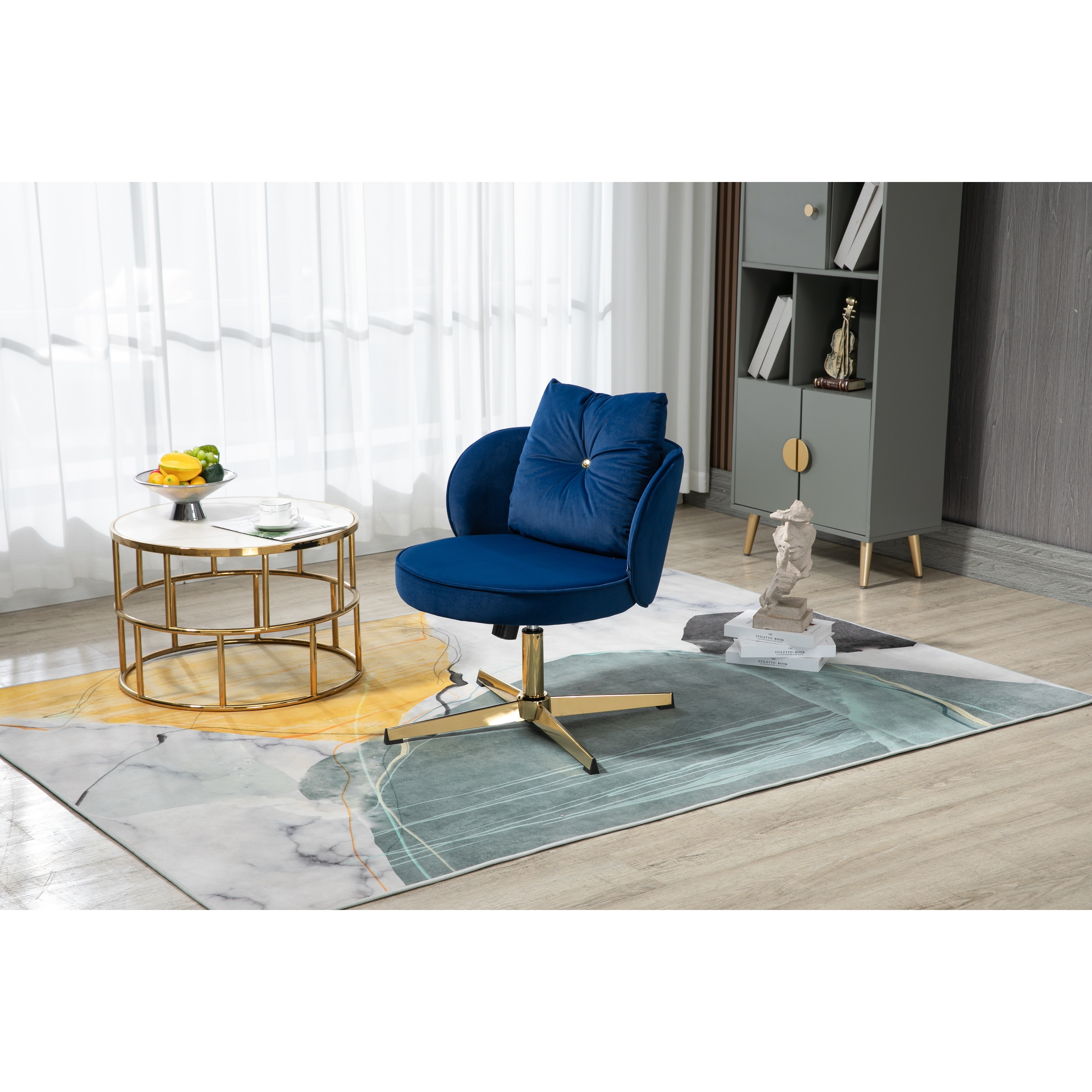 Navy swivel best sale office chair