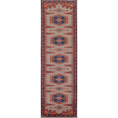 Gray Viss Indian Runner Rug Handmade Wool Carpet - 2'8"x 10'0"