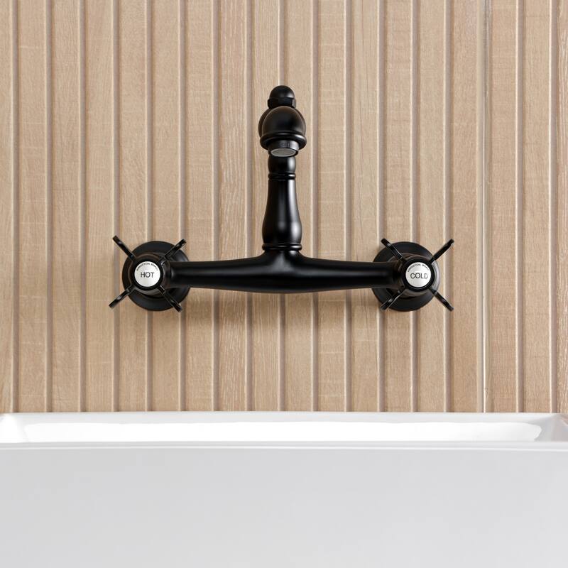 Kingston Brass Essex Two-Handle 2-Hole Wall Mount Bathroom Faucet