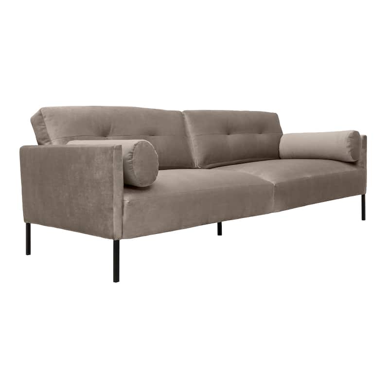 Michalina 84" Fabric or Velvet 3 Seater Sofa with Black Metal Legs