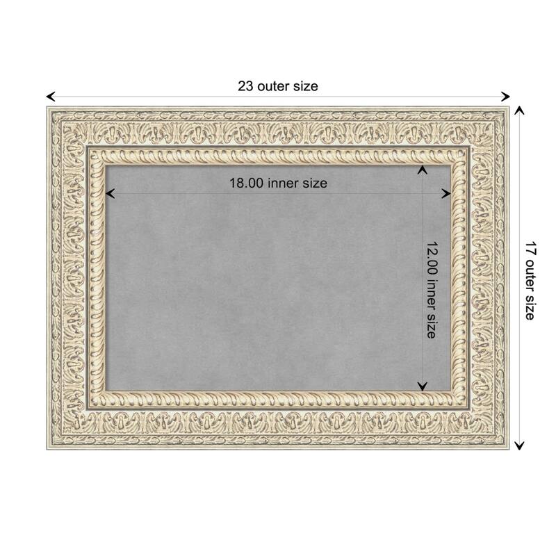 Amanti Art Fair Baroque Cream Framed Magnetic Board - Board Size 18x12