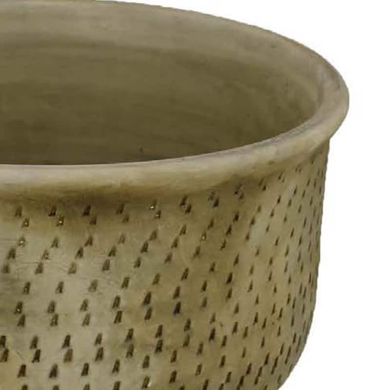 Kier Garden Planter, 12 Inch Tapered Base, Antique Gray Terracotta