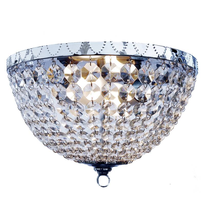 2 Light Flush Mount Ceiling Light - Modern Crystal Chandelier for Hallway, Bedroom, Living Room - 13