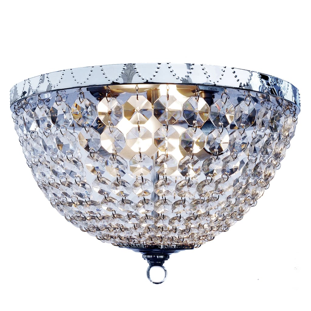 2 Light Flush Mount Ceiling Light - Modern Crystal Chandelier for Hallway, Bedroom, Living Room - 13