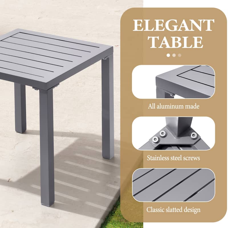 Crestlive Products Modern Square Aluminum Side End Table