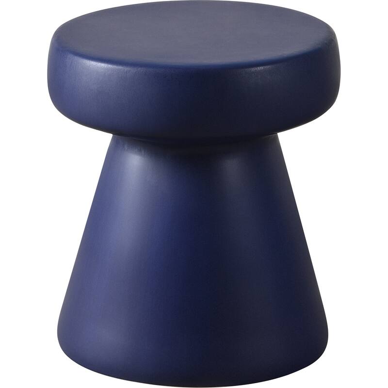 Ceramic Mushroom Outdoor Side Table - 16" - Navy Blue