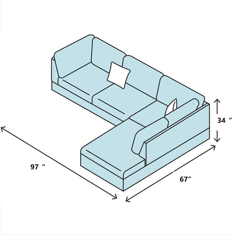 3-Pieces Sectional Sofa Set,Amber(09001B)