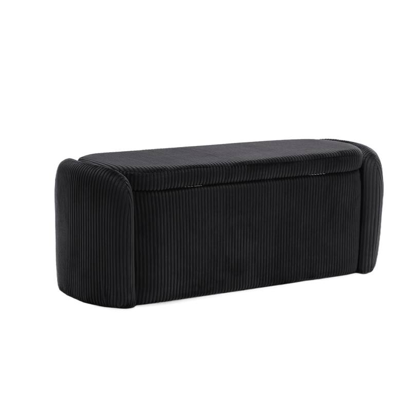 Entryway Upholstered Fabric Storage Ottoman
