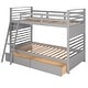 preview thumbnail 25 of 26, Twin Over Twin Wood Bunk Bed with Storage Drawers and Headboard