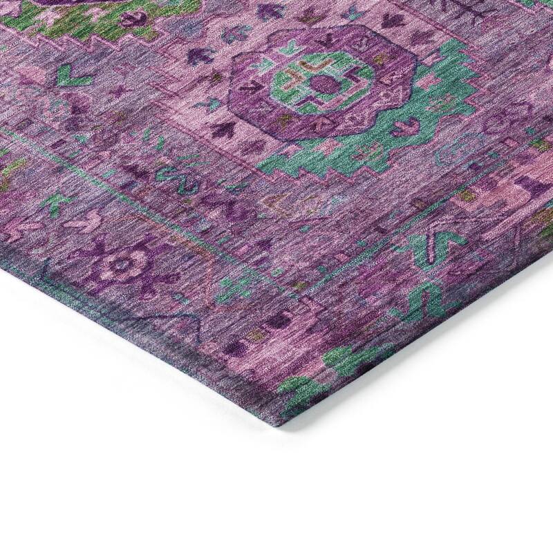 Machine Washable Indoor/ Outdoor Boho Vintage Chantille Rug