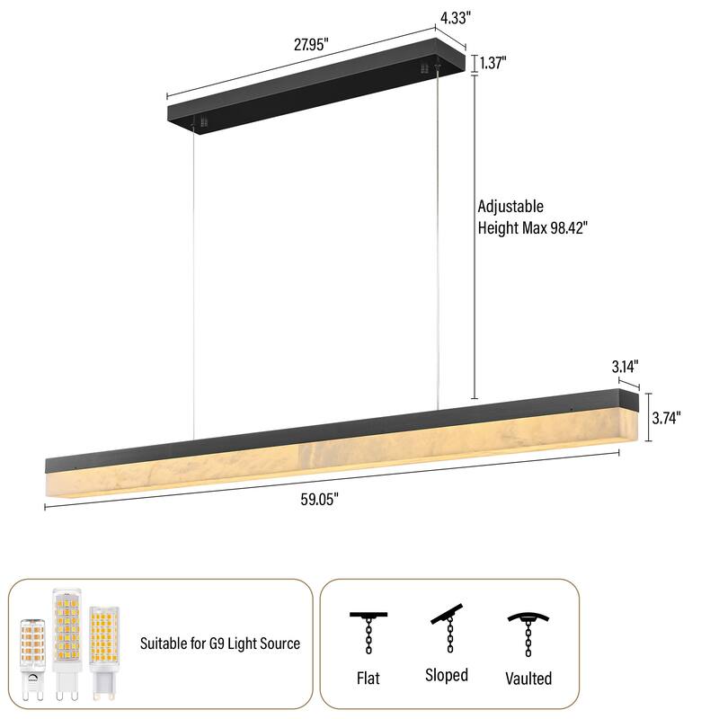 KAYLA Alabaster Pendant Light 1200 - 1800 Matte Black/Gold