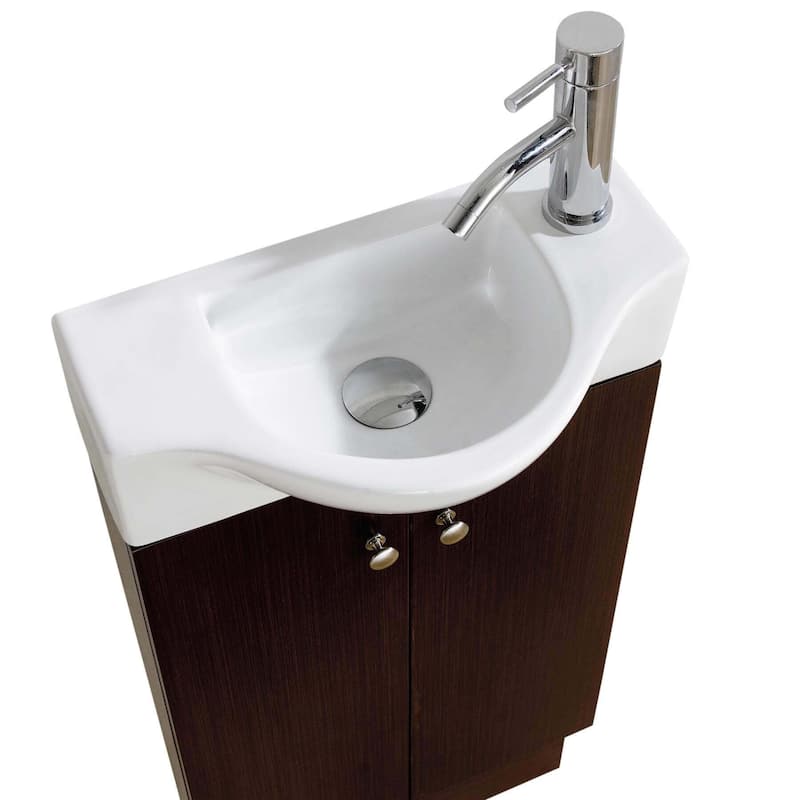 Fine Fixtures Glenwood 17 Inch Wood Wenge/ White Bathroom Vanity