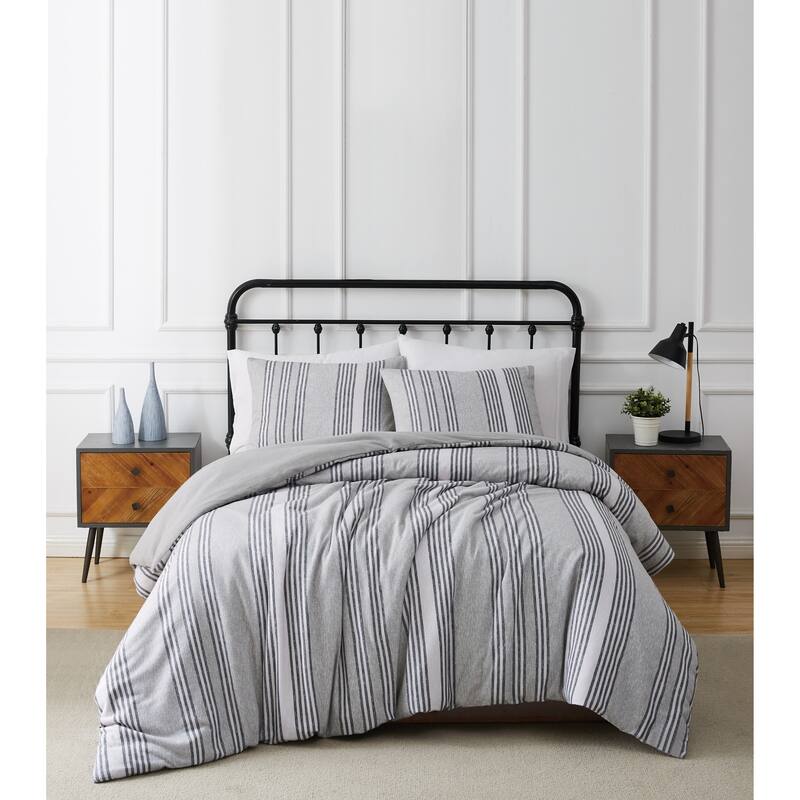 Truly Soft Cotton Printed Flannel 3 Piece Duvet Cover Set