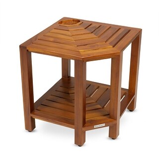TeakCraft TeakCraft The RA, Teak Corner Shower Bench - Bed Bath ...