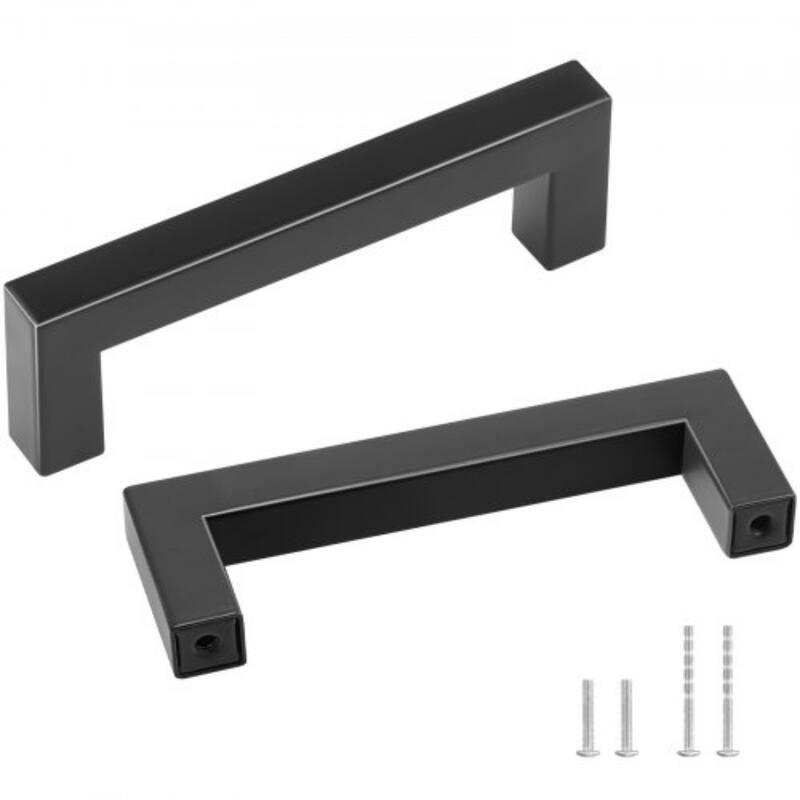 Matte Black Stainless Steel Cabinet Pulls – 30 pcs, 96mm, Drill-Free - 39.37 x 0.47 x 1.38 inches - Black