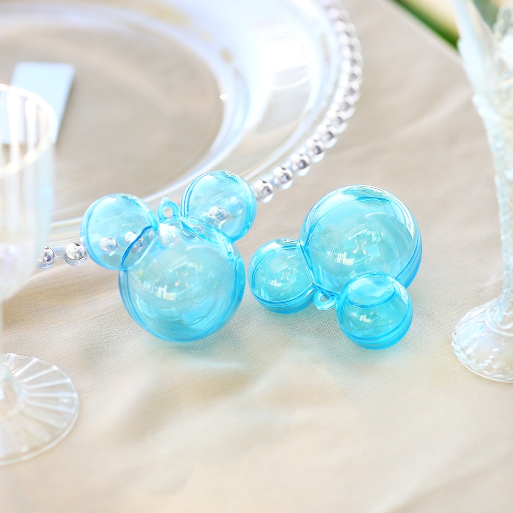 Set of 24 pcs Blue Plastic Mouse Baby Shower Party Favor Candy Holder Gift Box 2.5in - 2.5" H x 2.75" W x 1.5" DP