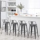 preview thumbnail 17 of 41, Bar Stools With Back set of 4 Industrial Metal Barstools with Wooden Seats
