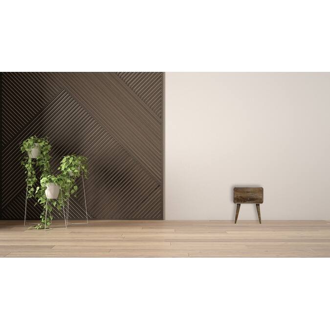 Curved Classic Grey Washed Nightstand