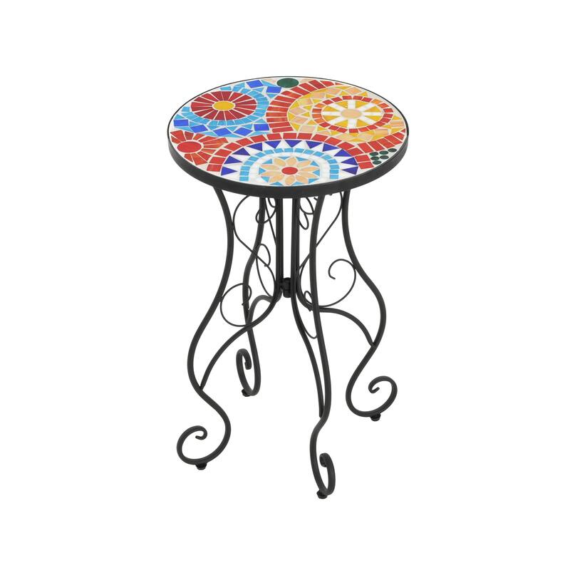 Patio Side table with Shelf