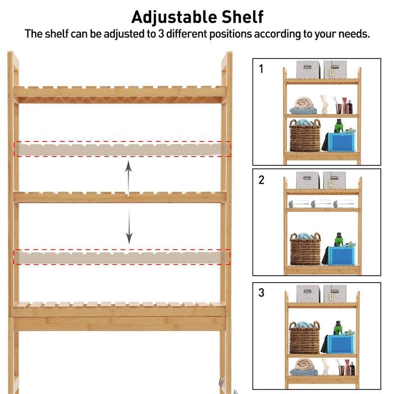 Over the Toilet Storage Cabinet - 10.3"D x24.8"W x 67"H