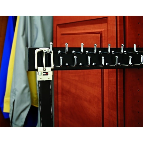 Rev-A-Shelf CWSBR-20-1 CWSBR Series 20" Side Mount Sliding Wood Belt Rack for up to 23 Belts - Natural Wood