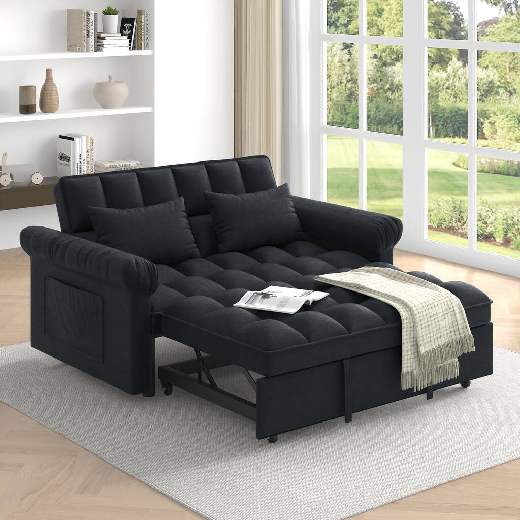 Loveseats Sofa Bed with Pull-out Bed,Adjsutable Back
