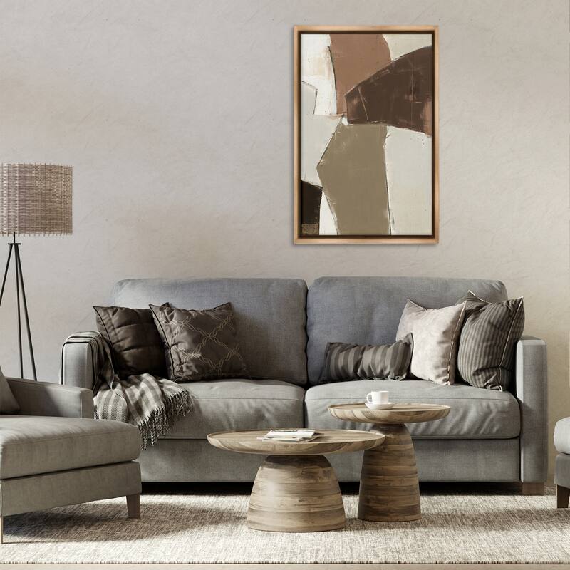 Stupell Contemporary Neutral Earth Tones Framed Floater Canvas Wall Art Design By Kippi Leonard
