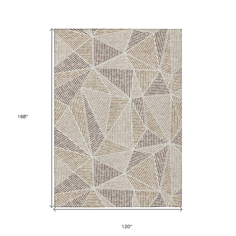 HomeRoots Geometric Transitional Rectangle Outdoor Rug