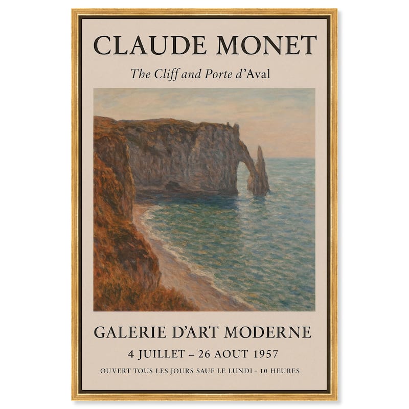 Monet's Seascape Canvas by Art Remedy - Gold - 20" x 30"