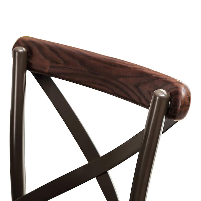 Carbon Loft Greenwood Industrial Metal Pub/Bar Table With Elm Top