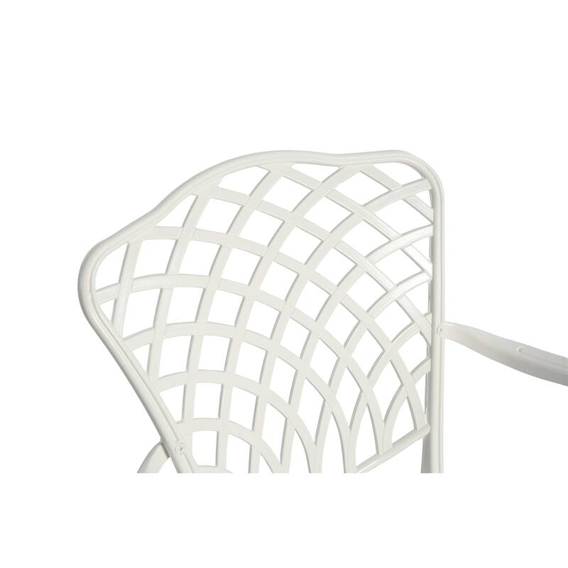 Outdoor 3-Piece Bistro Table and Chairs Set with Umbrella Hole, Patio Aluminum Chairs Set with Cushion & Round Table
