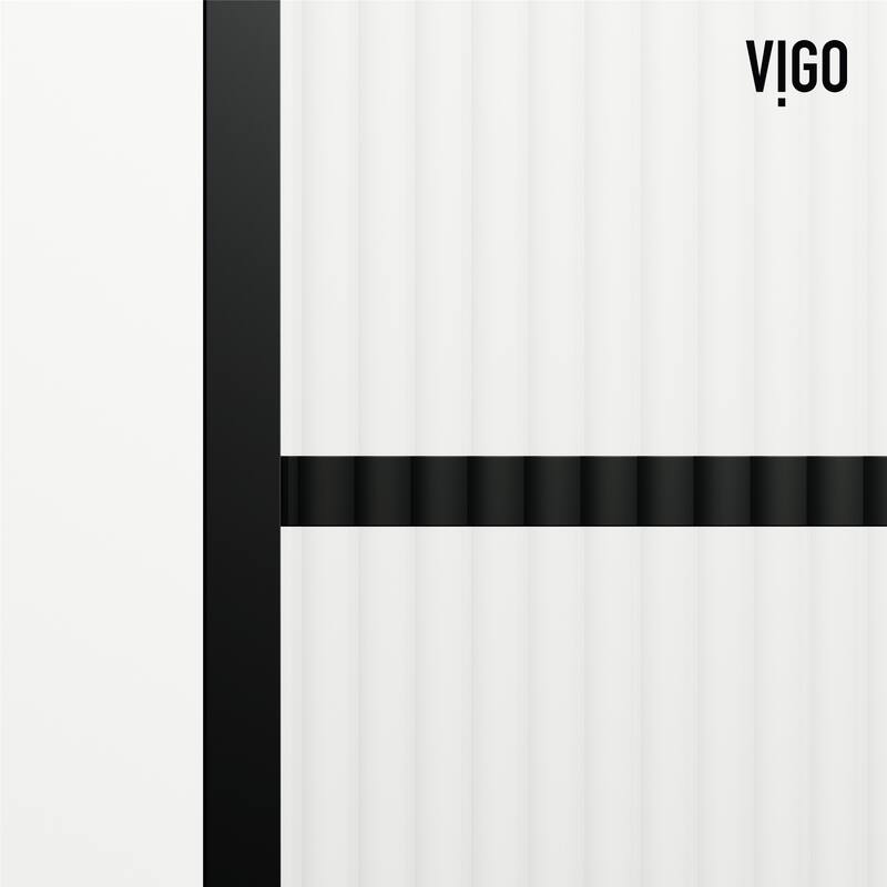 VIGO Mosaic 34" W x 62" H Framed Fixed Tub Screen in Matte Black