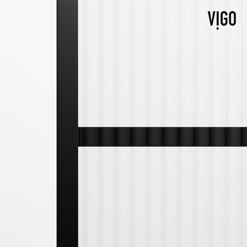 VIGO Ventana 34" W x 62" H Framed Fixed Tub Screen in Matte Black