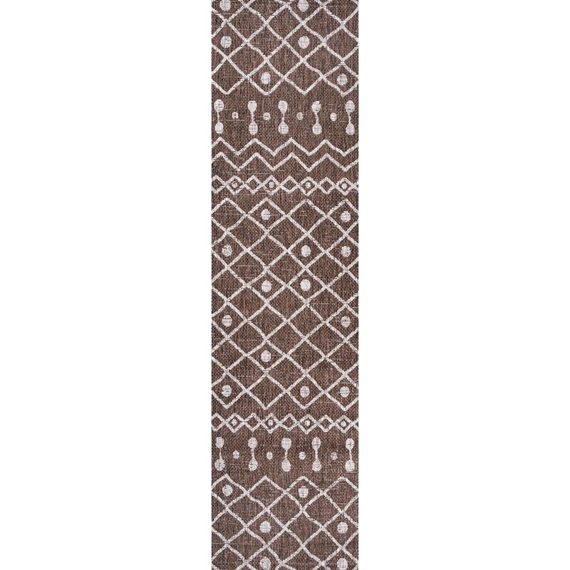 JONATHAN Y Tokay Tribal Bohemian Indoor/Outdoor Area Rug - 2 X 8 - Brown/Beige