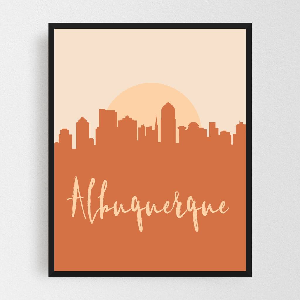 Albuquerque New Mexico City Cityscape Framed Wall Art Print